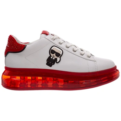 Karl Lagerfeld Women's Shoes Leather Trainers Sneakers Kapri Kushion  Capsule K/ikonik In Red | ModeSens