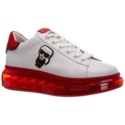 Shop Karl Lagerfeld K/ikonik Transparent Sneakers In Red