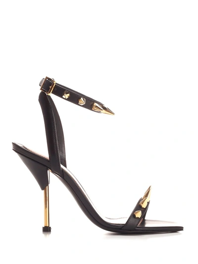 Shop Alexander Mcqueen Spike Heeled Sandals In Black