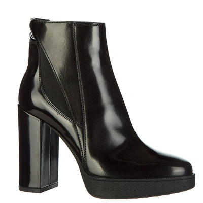 Shop Tod's Block Heel Ankle Boots In Black