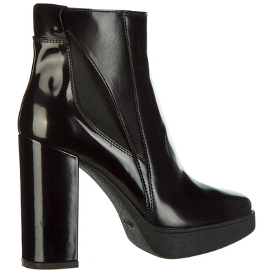Shop Tod's Block Heel Ankle Boots In Black