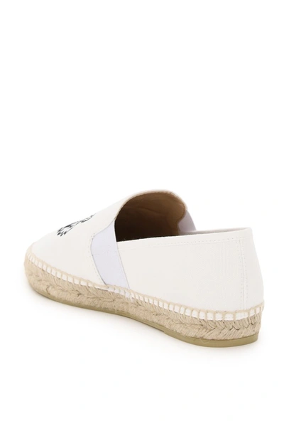 Shop Kenzo Tiger Logo Embroidered Espadrilles In White