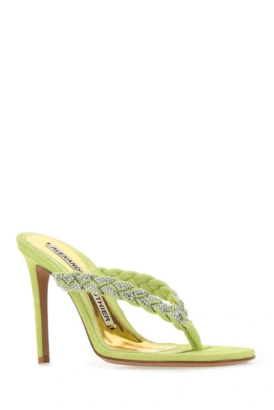 Shop Alexandre Vauthier Jojo Crystal Embellished Sandals In Green