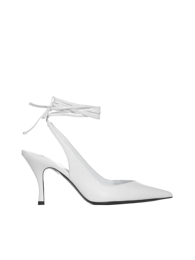 Shop Attico The  Venus 85 Slingback Pumps In White