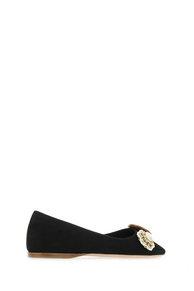 Shop Miu Miu Jeweled Ballerina Flats In Black