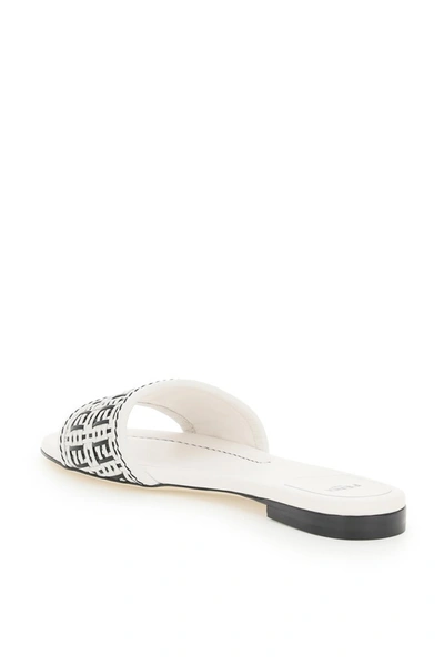 Shop Fendi Ff Interlace Sandals In White