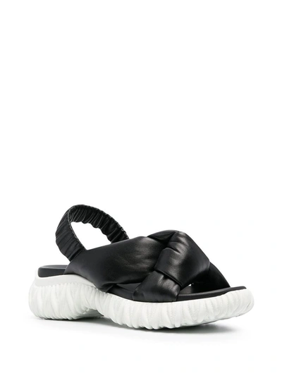 Shop Miu Miu Sporty Chunky Sole Sandals In Black