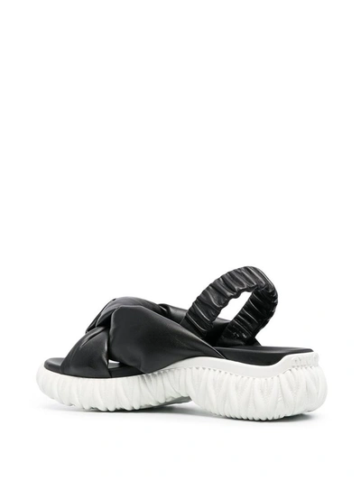 Shop Miu Miu Sporty Chunky Sole Sandals In Black