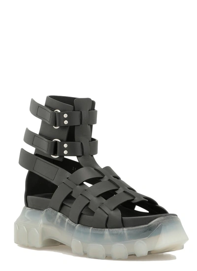 Shop Rick Owens Tractor Sandals In Black