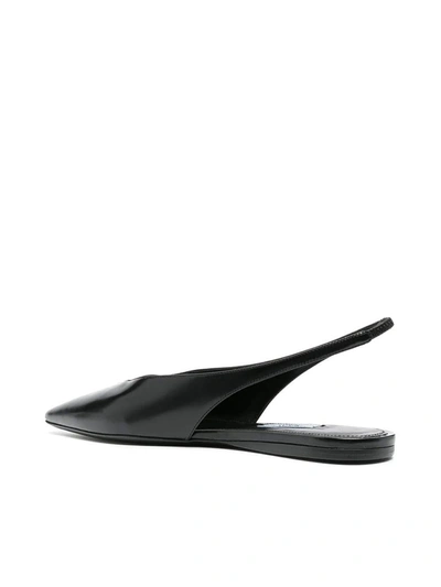 Shop Prada Slingback Flat Shoes In Black