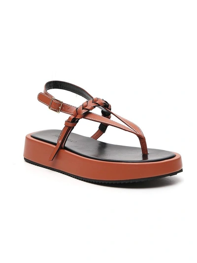 Shop Jw Anderson Braided Detail Platform Sandals In Brown