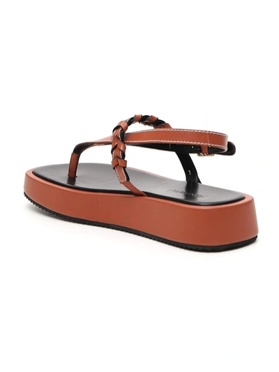 Shop Jw Anderson Braided Detail Platform Sandals In Brown