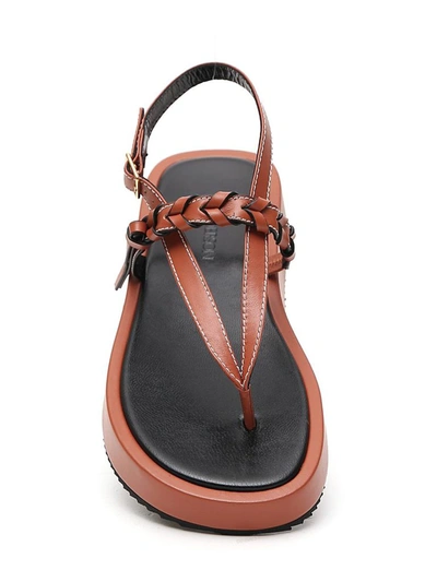 Shop Jw Anderson Braided Detail Platform Sandals In Brown