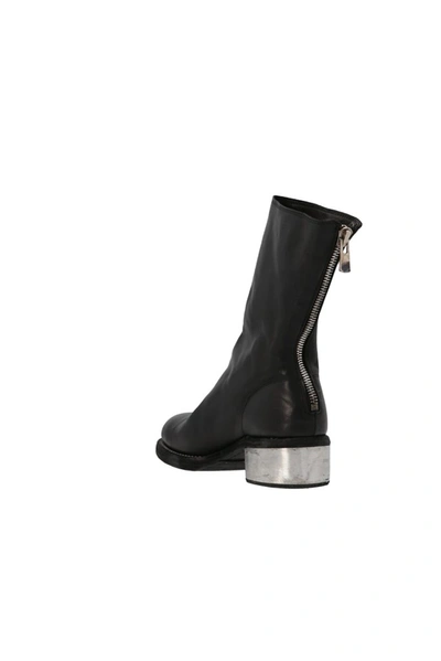 Shop Guidi Contrast Heel Ankle Boots In Black