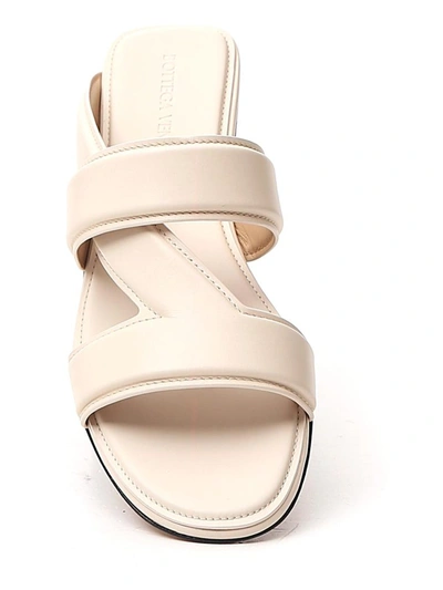 Shop Bottega Veneta The Band Flat Sandals In White