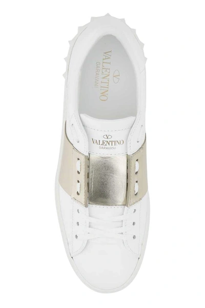 Shop Valentino Garavani Rockstud Low Top Sneakers In White