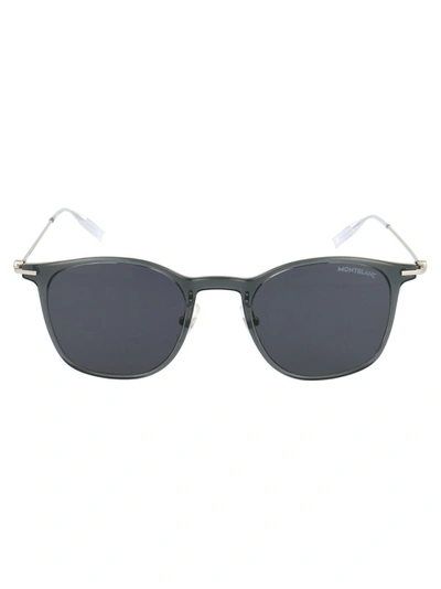 Shop Montblanc Square Frame Sunglasses In Grey
