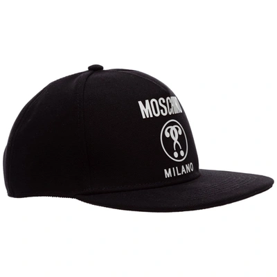Shop Moschino Double Question Mark Baseball Cap In Black