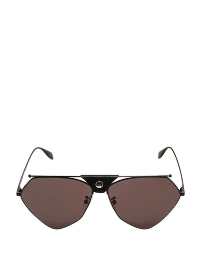 Shop Alexander Mcqueen Eyewear Geometric Frame Sunglasses In Black