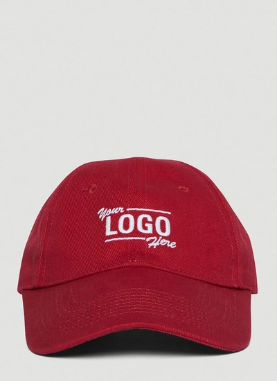 Shop Balenciaga Your Logo Here Cap In Red