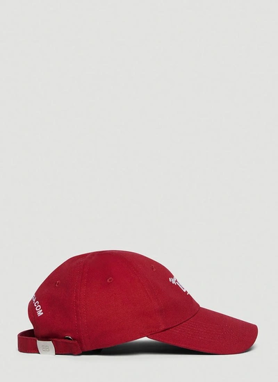 Shop Balenciaga Your Logo Here Cap In Red