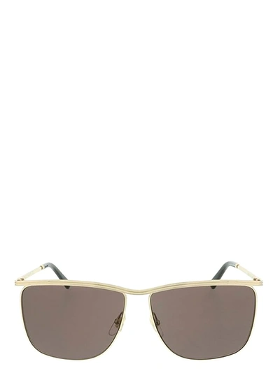 Shop Gucci Eyewear Rectangular Frame Sunglasses In Gold