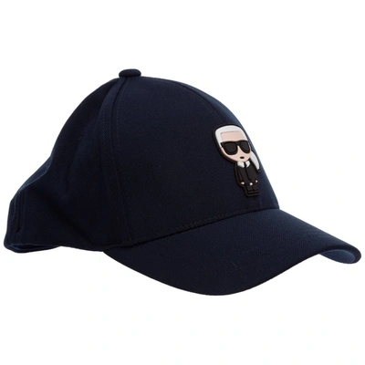 Shop Karl Lagerfeld Logo Patch Baseball Cap In Blue