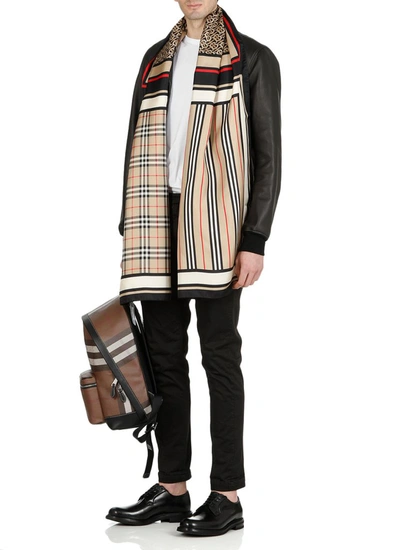Shop Burberry Mix Print Scarf In Multi