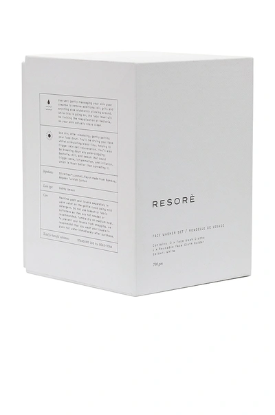 Resore Set Of 2 Wash Cloths With Wash Cloth Holder In White