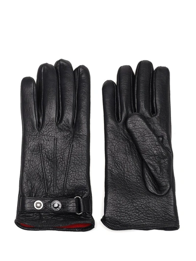 Shop Alexander Mcqueen Logo Button Detailed Gloves In Black