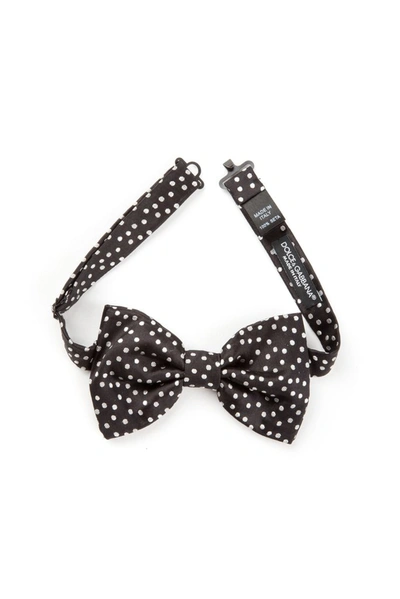 Shop Dolce & Gabbana Polka Dot Bow Tie In Multi