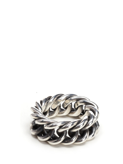 Shop Ugo Cacciatori Chain Ring In Silver