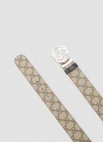 Shop Gucci Gg Supreme Reversible Belt In Beige