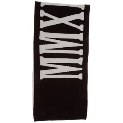 Shop Moschino Logo Intarsia Scarf In Black