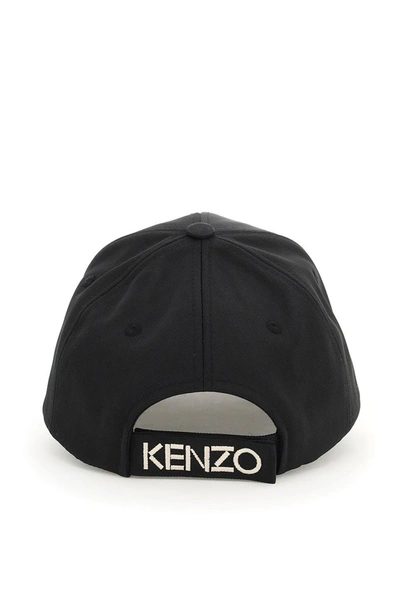 Shop Kenzo Kampus Tiger Embroidered Cap In Black