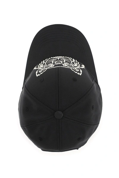 Shop Kenzo Kampus Tiger Embroidered Cap In Black