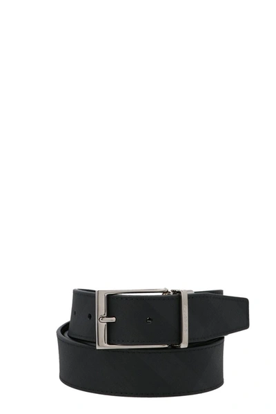 Shop Burberry Reversible Buckle Belt In Black