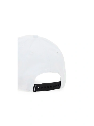Shop Diesel Logo Patch Baseball Hat In White