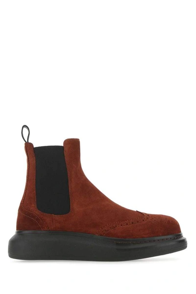 Shop Alexander Mcqueen Hybrid Chelsea Boots In Brown