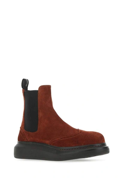 Shop Alexander Mcqueen Hybrid Chelsea Boots In Brown