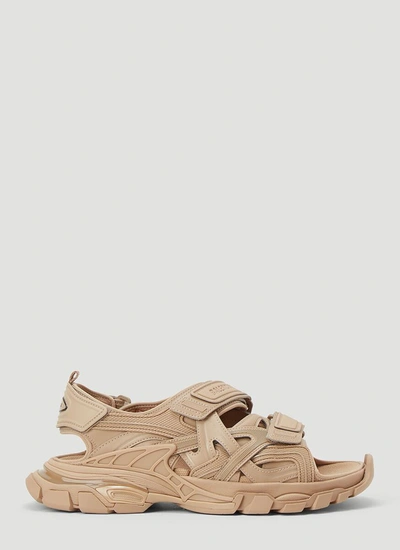 Shop Balenciaga Track Sandals In Beige