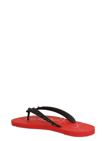 Shop Christian Louboutin Loubi Flip Sandals In Black