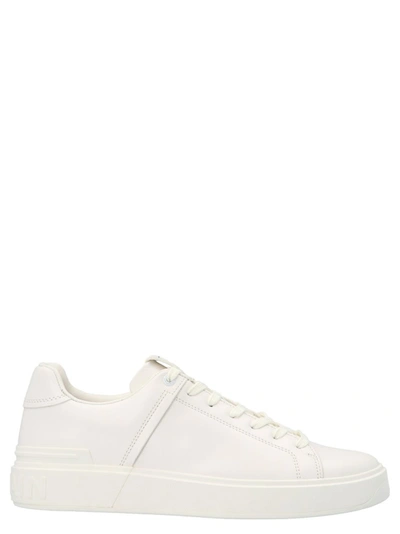 Balmain White B-court Low-top Sneakers | ModeSens