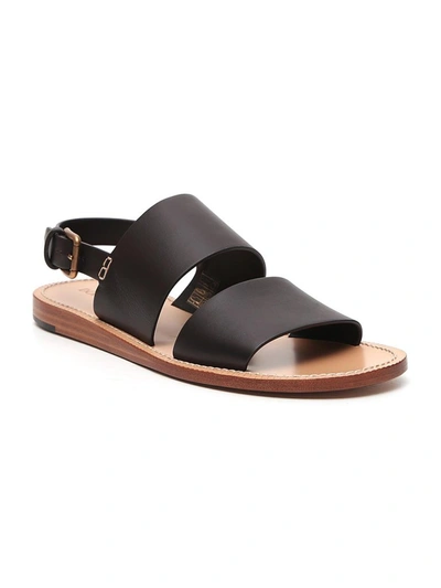 Shop Dolce & Gabbana Double Strap Flat Sandals In Brown