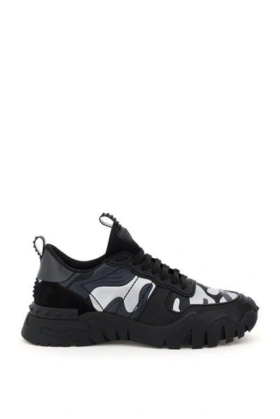 Shop Valentino Garavani Camouflage Rockrunner Plus Sneakers In Multi