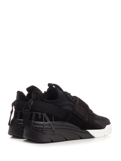 Shop Valentino Vltn Touch Strap Sneakers In Black