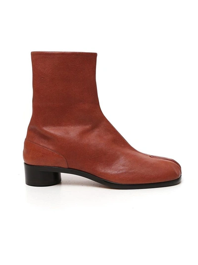 Shop Maison Margiela Tabi Ankle Boots In Brown