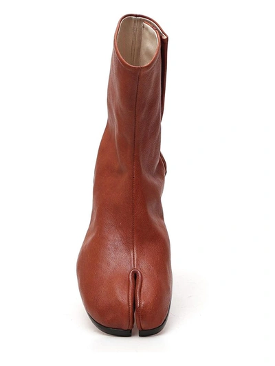 Shop Maison Margiela Tabi Ankle Boots In Brown