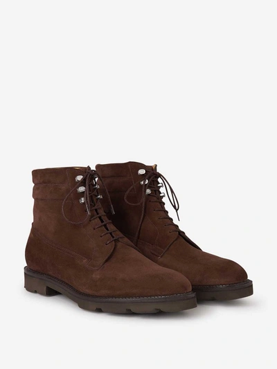 Shop John Lobb Alder Suede Ankle Boots In Brown