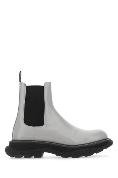 Shop Alexander Mcqueen Chucky Chelsea Boots In Silver